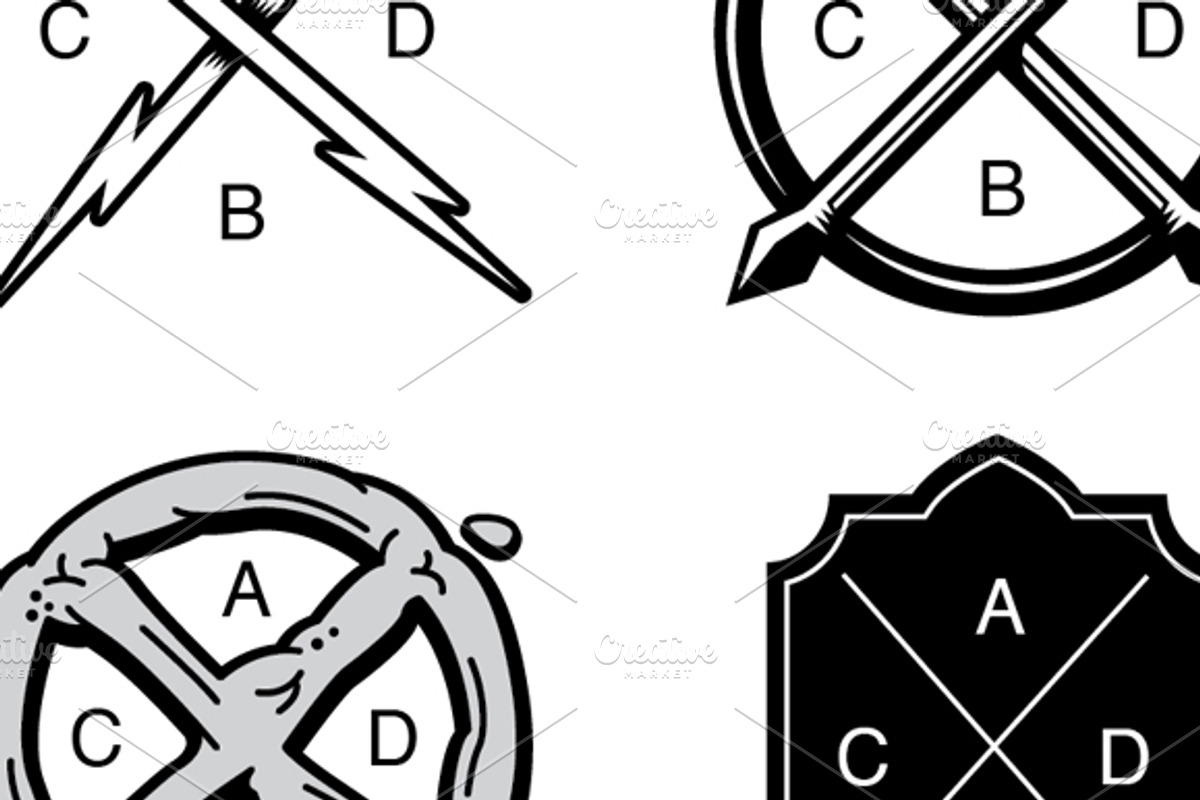 Vector Crossed Initials Icon Set, an Icon by END (Photo 2 of 3)
