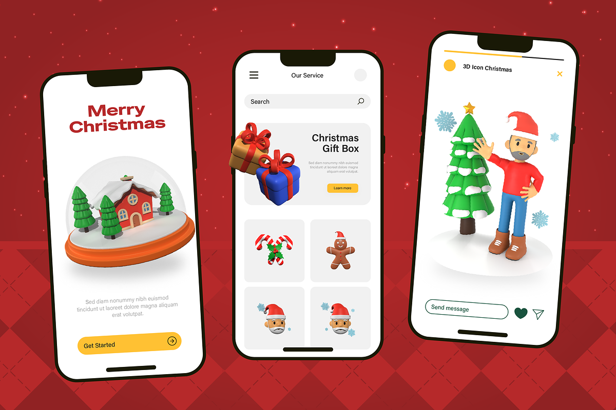 Happy Christmas 3D Illustration Pack, an Object 3D Model by Burntilldead (Photo 6 of 7)