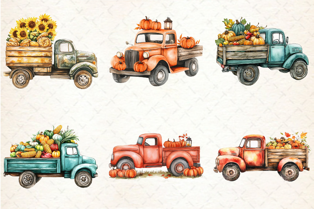 Fall Autumn Truck Clipart, an Illustration by Rose Art (Photo 4 of 4)