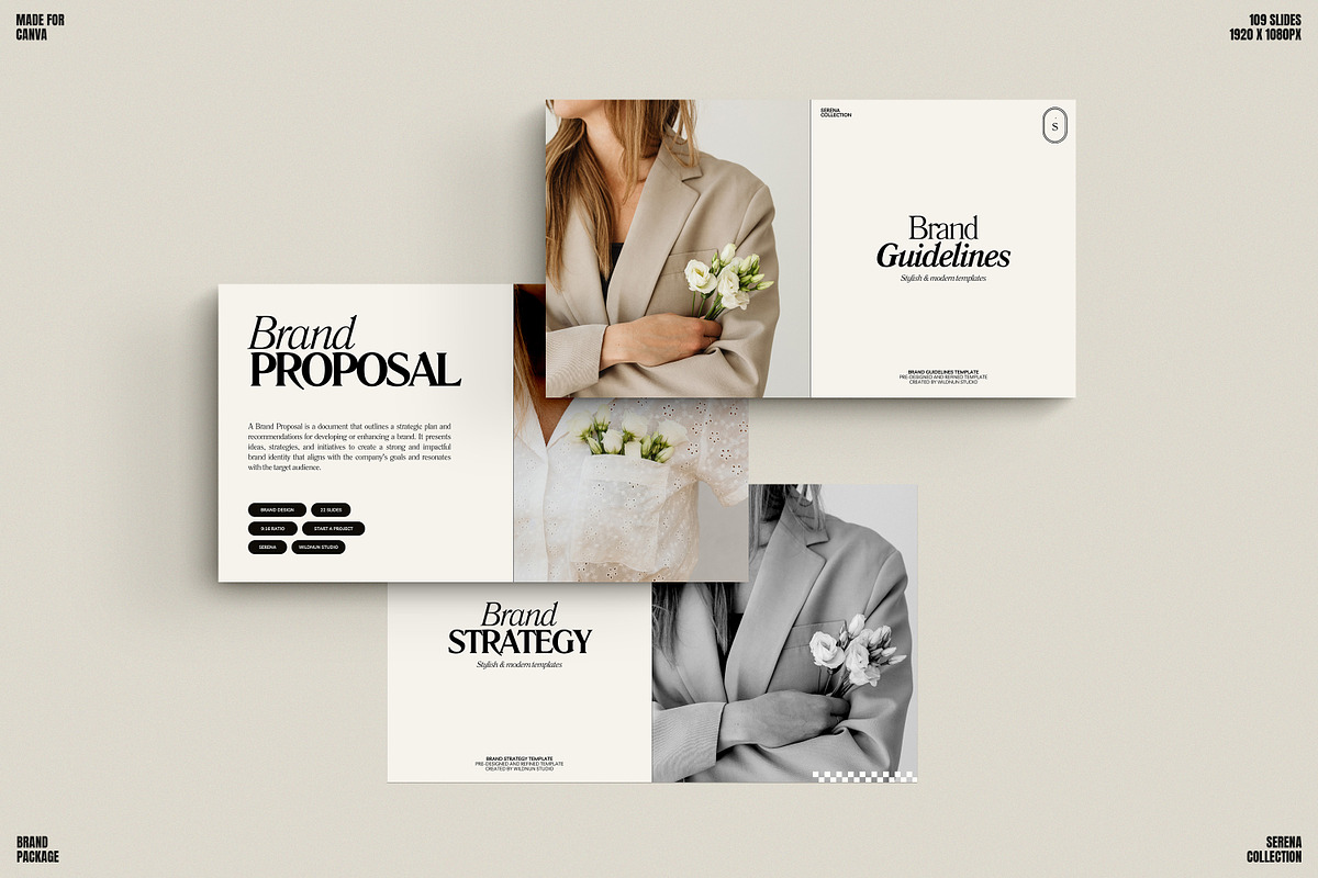 SERE / 3in1 Branding Pack, a Presentation Template by Wildnun Studio (Photo 1 of 40)