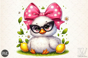 Watercolor Cute Baby Duck PNG, an Illustration by Libby Wishes