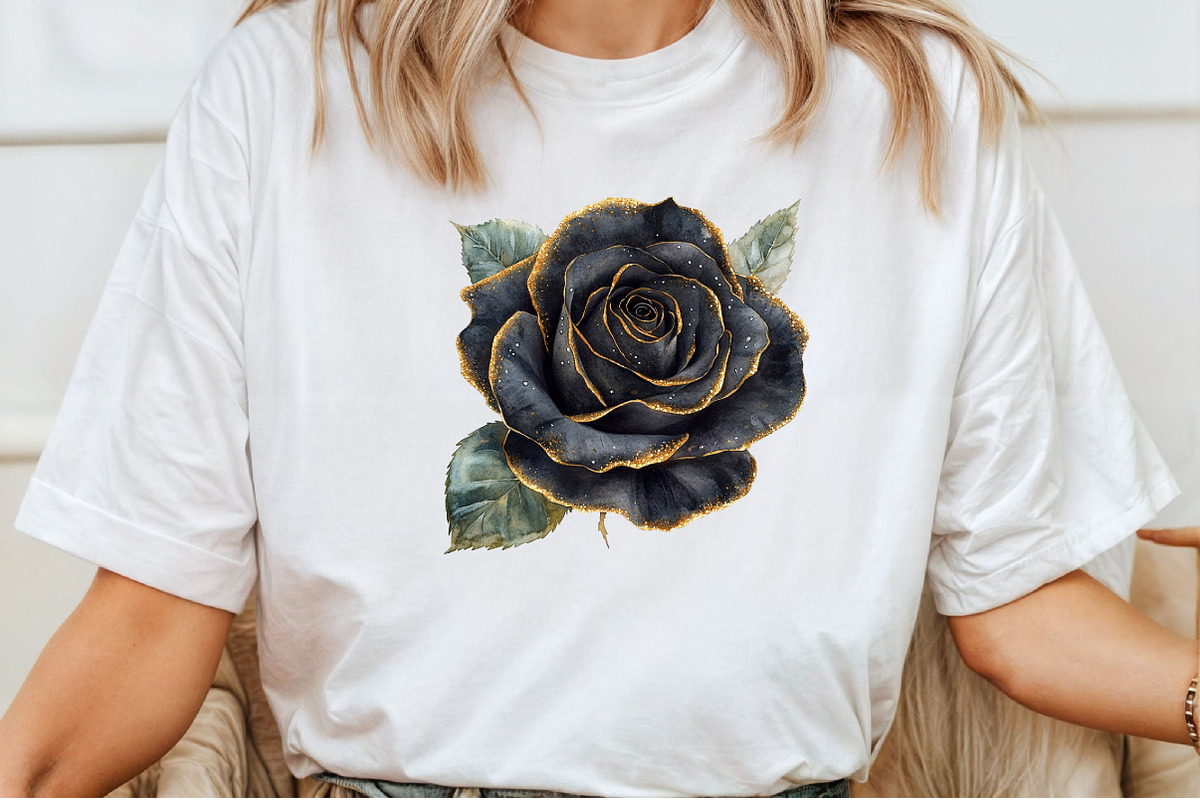 Black and Gold Rose Clipart, an Illustration by Pixels.Craft (Photo 6 of 7)
