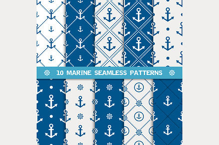 Vector seamless pattern with anchor
