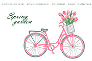 Pink tulips watercolor set. Flowers, an Illustration by SabinaWatercolorArt (Thumbnail 13 of 14)