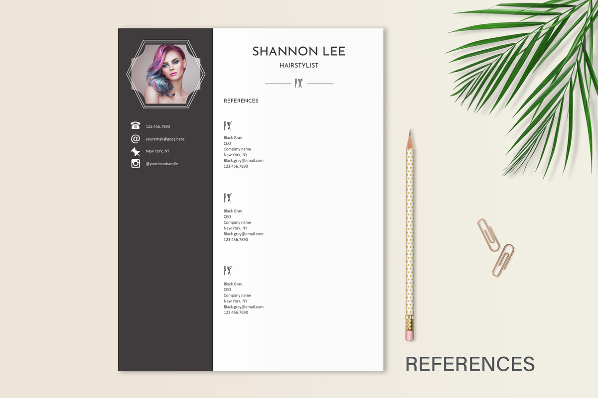 Hairstylist Resume Template, a Resume Template by Stanin Studio (Photo 6 of 10)