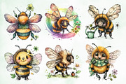 Watercolor Bee Png Clipart, an Illustration by Creative Art (Thumbnail 3 of 8)