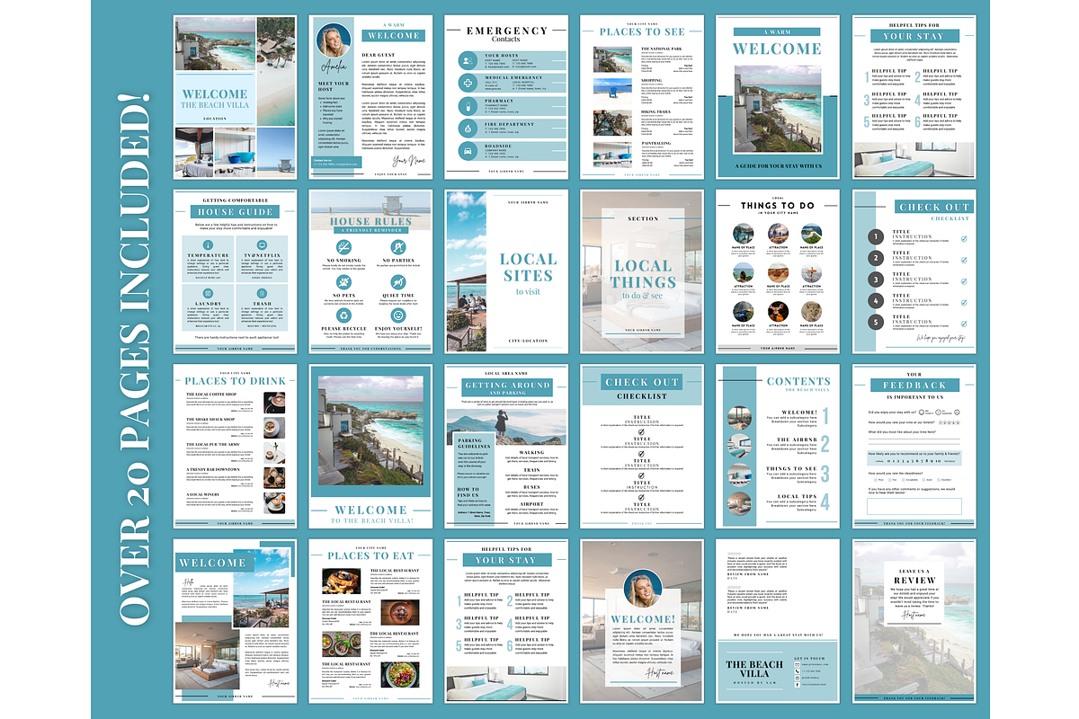 Airbnb Welcome Book Template - Blue, a Poster Template by Templatables (Photo 2 of 11)