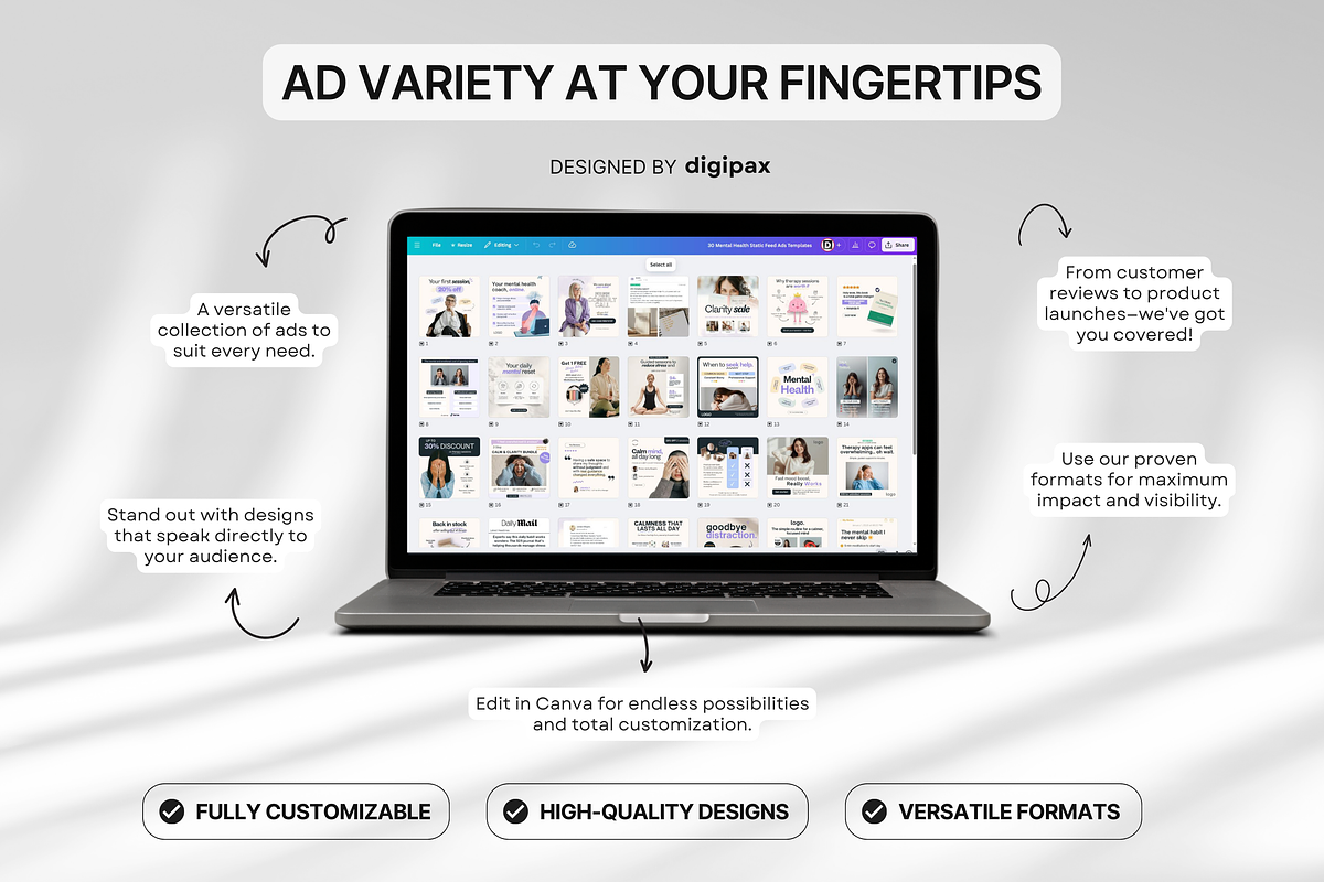 30 Mental Health Static Ad Templates, a Social Media Template by DigiPax (Photo 9 of 10)