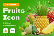 Fruits 3D Icons, an Object 3D Model by Rakata Studio (Thumbnail 1 of 6)