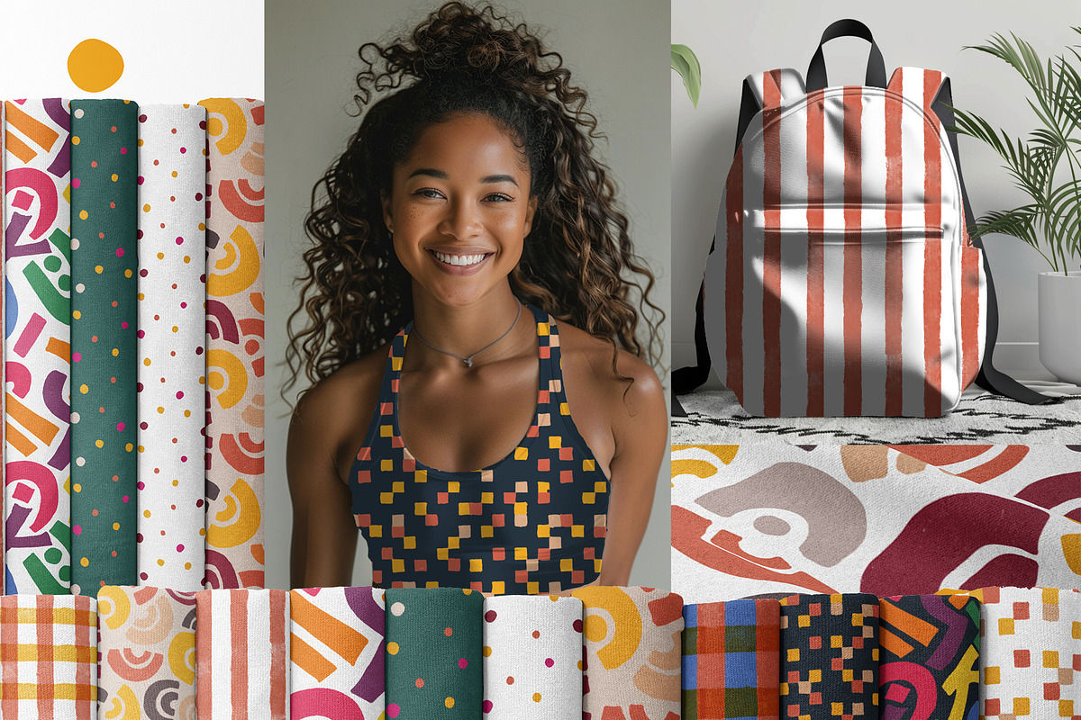 Retro Abstract Geometric Patterns, a Pattern Graphic by Sonulkaster (Photo 2 of 6)
