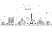 Paris Architecture Line Skyline, an Outline Icon by Tettygreen (Thumbnail 2 of 3)