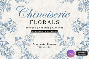 Procreate Chinoiserie Florals, a Brush Add-On by Century Library
