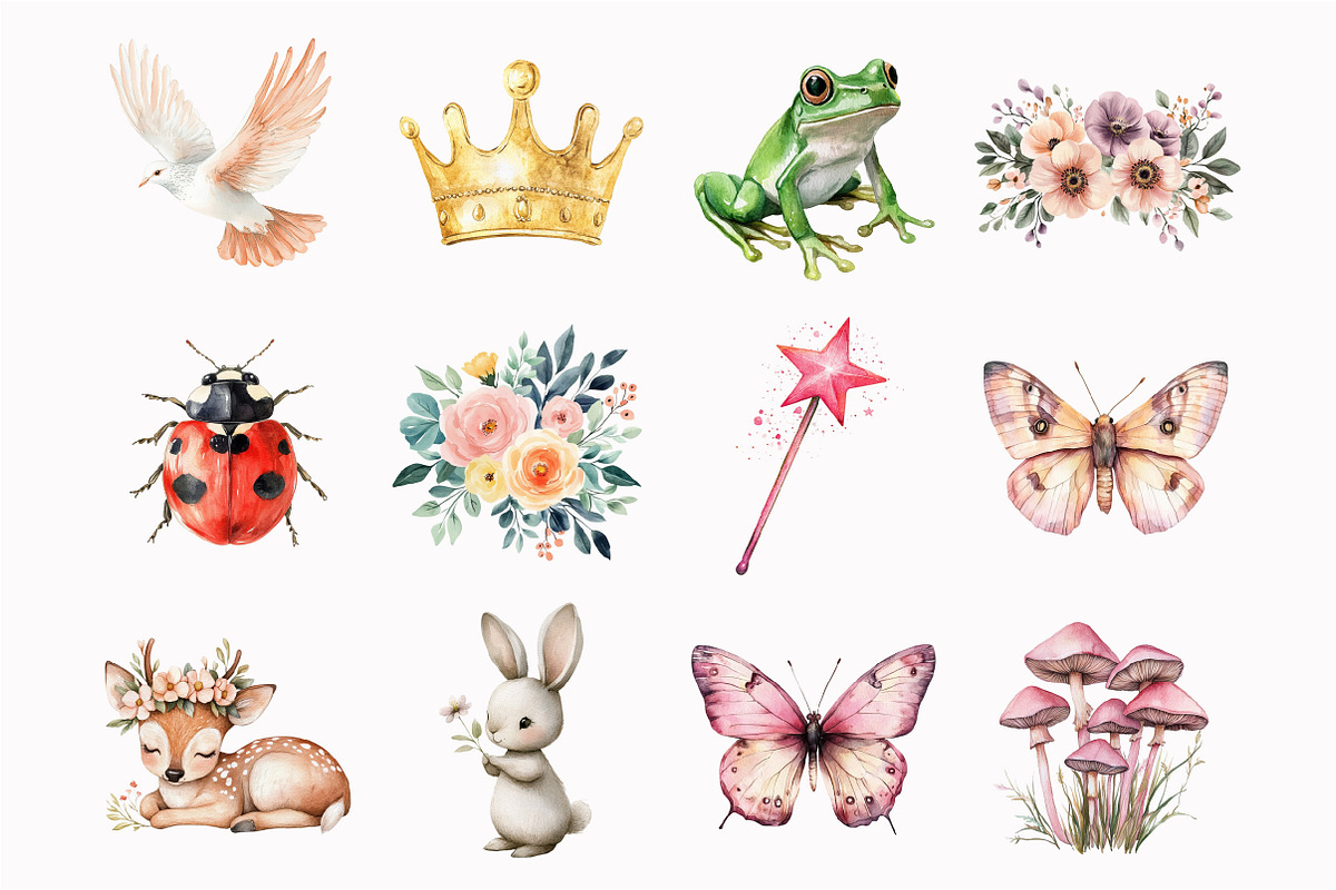 Watercolor Fairy World Clipart, an Illustration by Design Market (Photo 2 of 5)