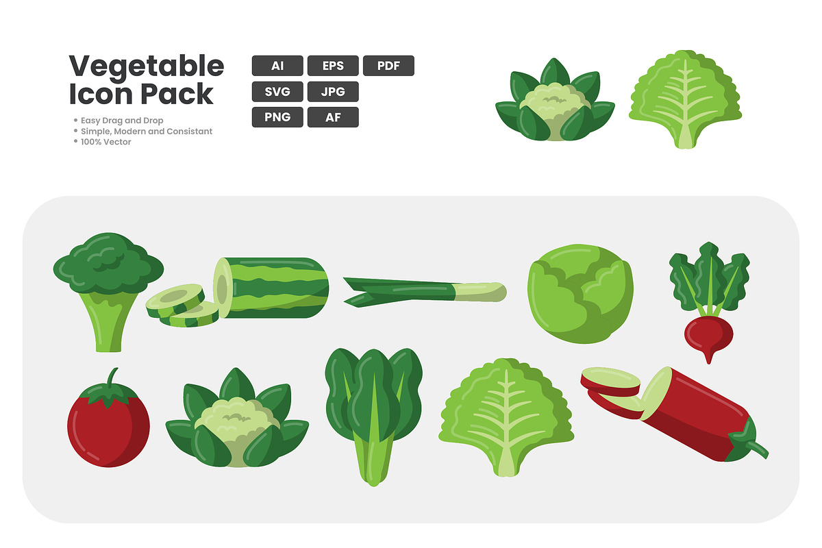 Vegetable Icon Pack, a Duotone Icon by erifqizeicon (Photo 3 of 3)