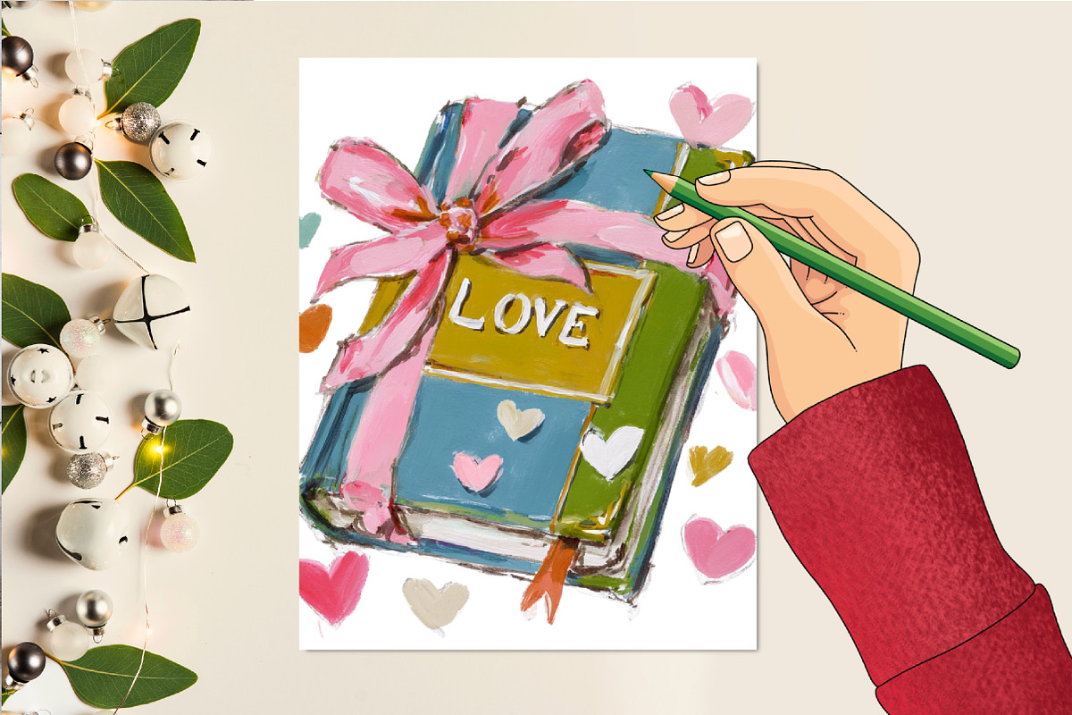 Valentine's Book Coquette Clipart, an Illustration by DreamCafeArt (Photo 5 of 6)