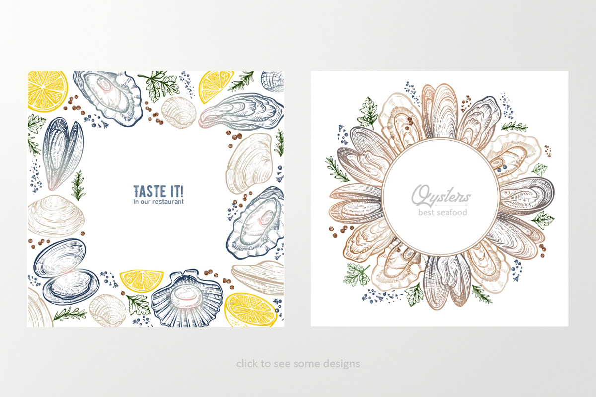 Vector sketch of Shellfish & Oysters, an Object Graphic by Aquatinta (Photo 4 of 11)
