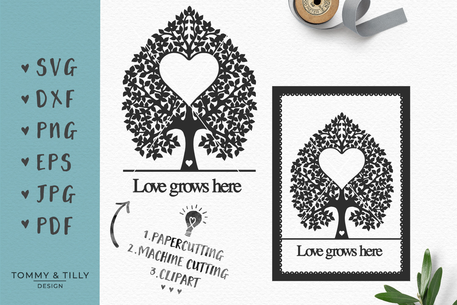 Wedding Heart Tree - SVG & Clipart, an Object Graphic by Tommy & Tilly ...