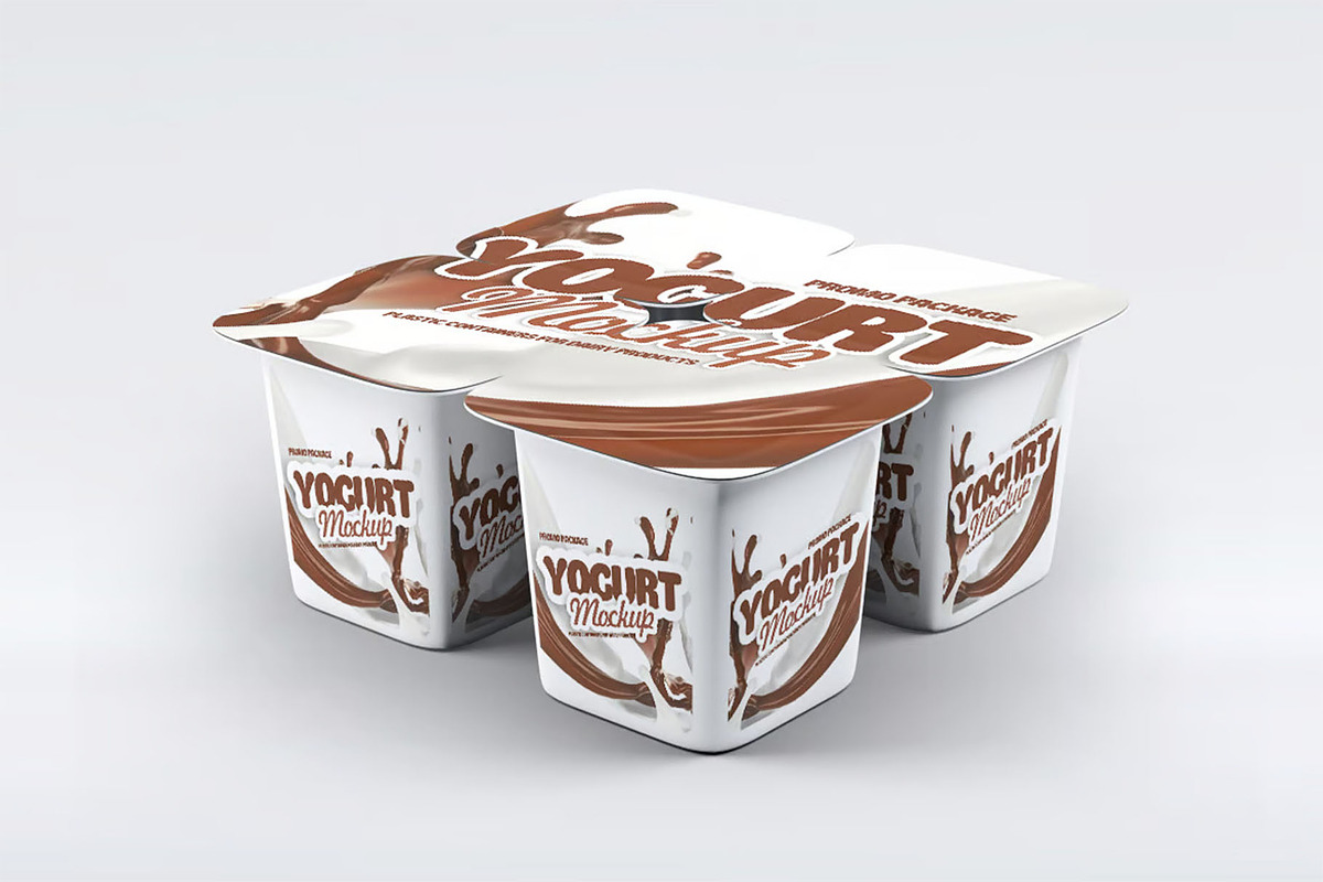 Plastic Container for Yogurt Mockup, a Packaging Mockup by Hubzway (Photo 3 of 9)