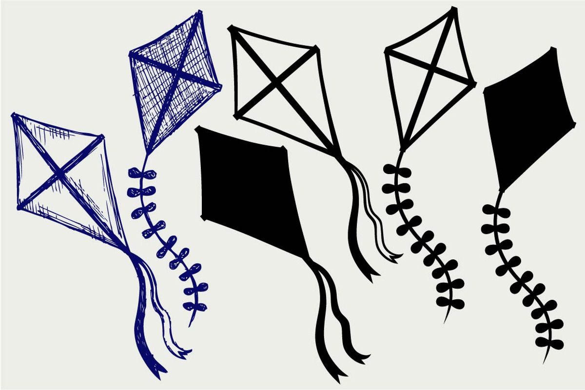 Kites SVG, an Outline Icon by LineworkStock