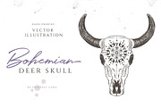 Bohemian Deer Skull, an Illustration by Friendly Label (Thumbnail 1 of 2)