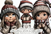 Christmas Kids Watercolor Clipart, an Illustration by Sublimation Artist (Thumbnail 1 of 6)