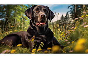 loyal labrador dog ai generated, an Animal Photo by pikepicture