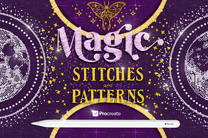 PROCREATE MAGIC STITCHES & PATTERNS, a Brush Add-On by AlexandraArt