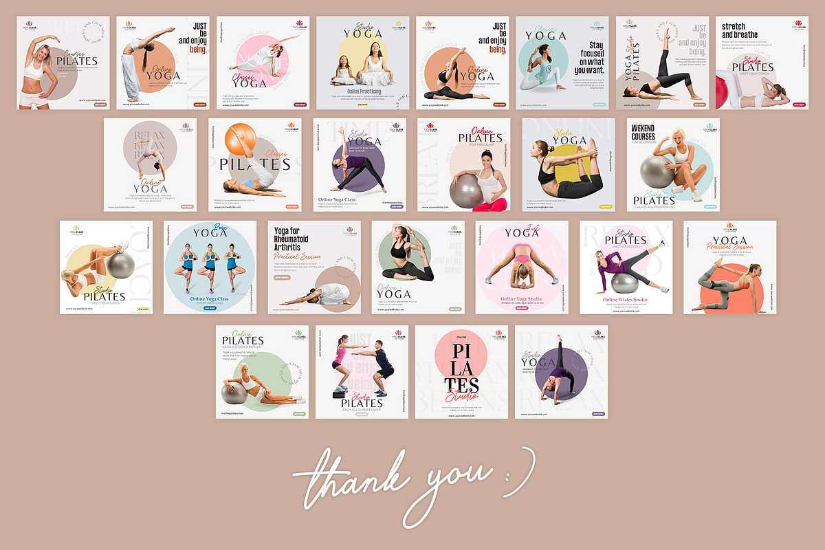 Canva instagram Yoga Template, a Social Media Template by illycreative