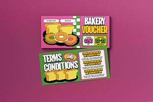 Pink Green Bakery Sale Voucher, a Card Template by graphicook