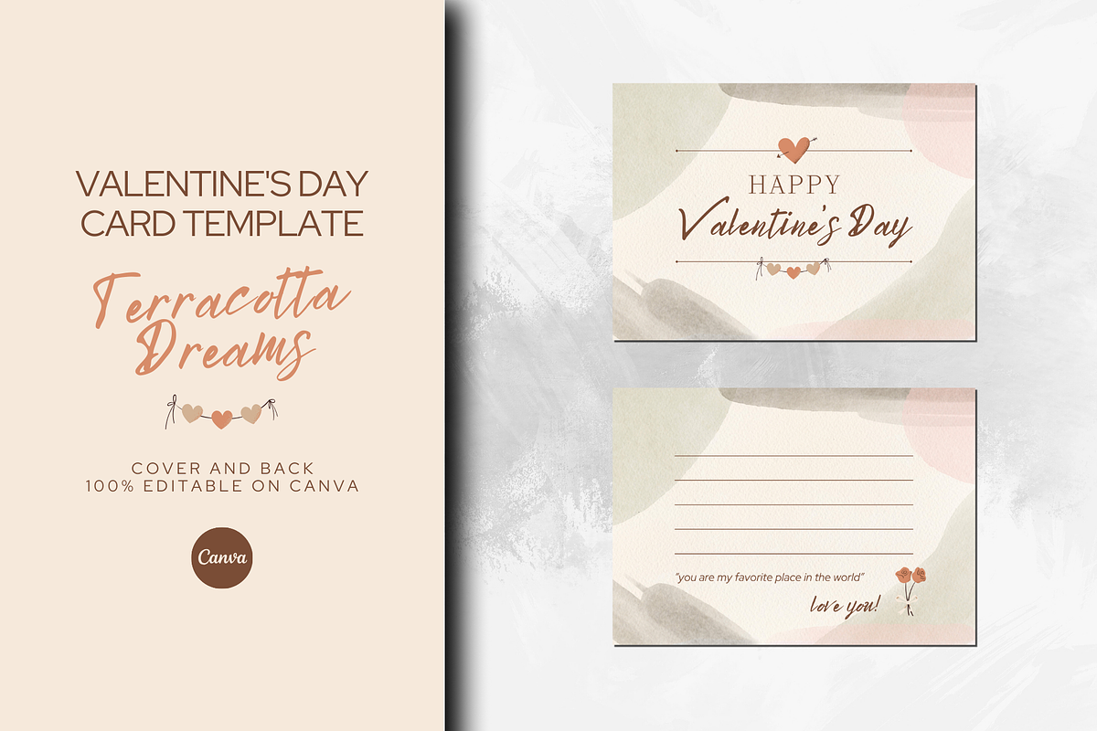 VALENTINE'S DAY CARD CANVA TEMPLATE, a Card Template by The Little Lily Studio (Photo 1 of 5)