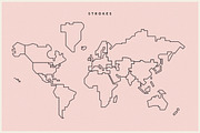 World Map Simple Vector, an Illustration by Skylars Art Supplies (Thumbnail 3 of 7)