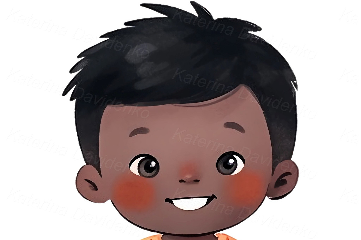 Cartoon multinational kids faces png, a Person Illustration by Bubert Art