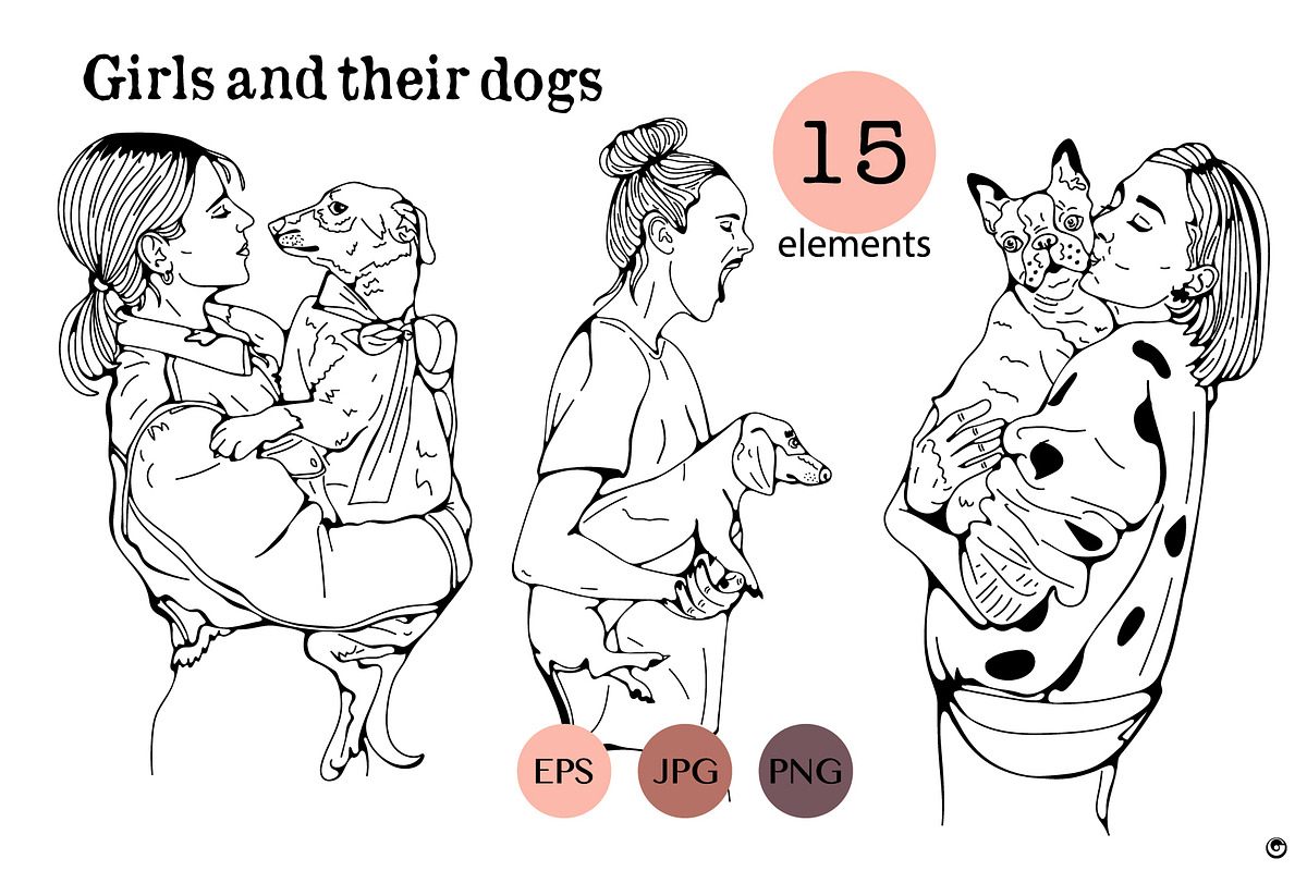 Girls and their dogs, a Person Illustration by Olillia (Photo 3 of 5)
