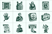 Vintage Law Icons Set, an Object Illustration by Prosymbols (Thumbnail 5 of 8)