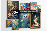 Watercolor Cat Wall Art Prints, an Animal Photo by Chipshpow Graphics (Thumbnail 1 of 8)