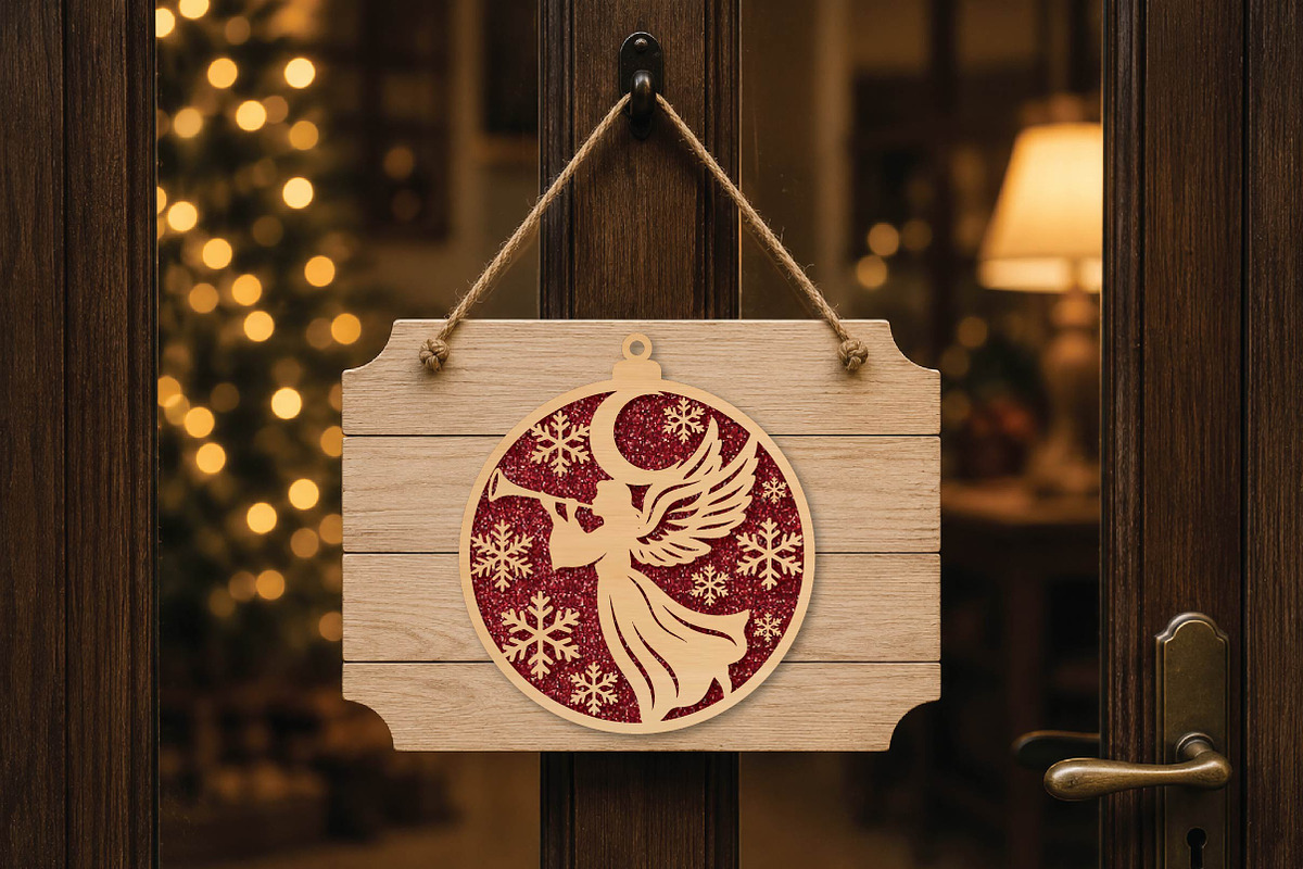 Christmas Angel Ornament SVG, an Object Graphic by DreamPrint404 (Photo 3 of 4)