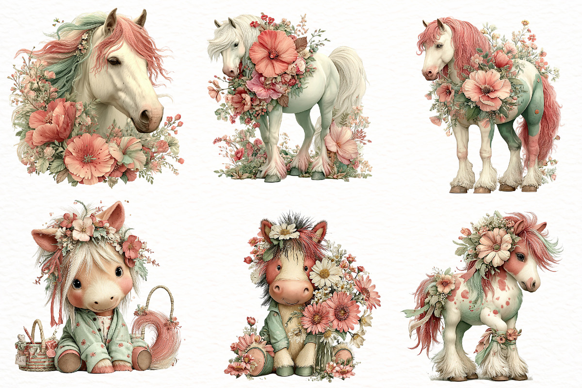 Whimsical summer Horse clipart, an Illustration by Designworld (Photo 2 of 5)