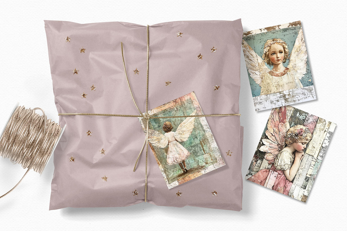 Vintage Christmas Angels, a Decorative Illustration by rileyBgraphics (Photo 4 of 5)