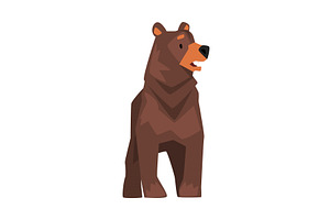 Cute Brown Grizzly Bear, Wild, an Animal Illustration by TopVectors