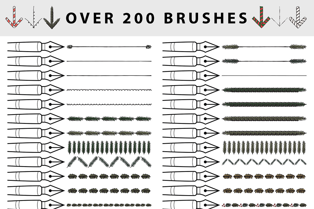 Christmas Illustrator Brush Pack, a Brush Add-On by MarkieAnn Creative (Photo 3 of 6)