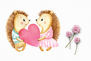 Valentine's Day watercolor clipart, an Animal Illustration by Colibri Watercolor (Thumbnail 4 of 4)