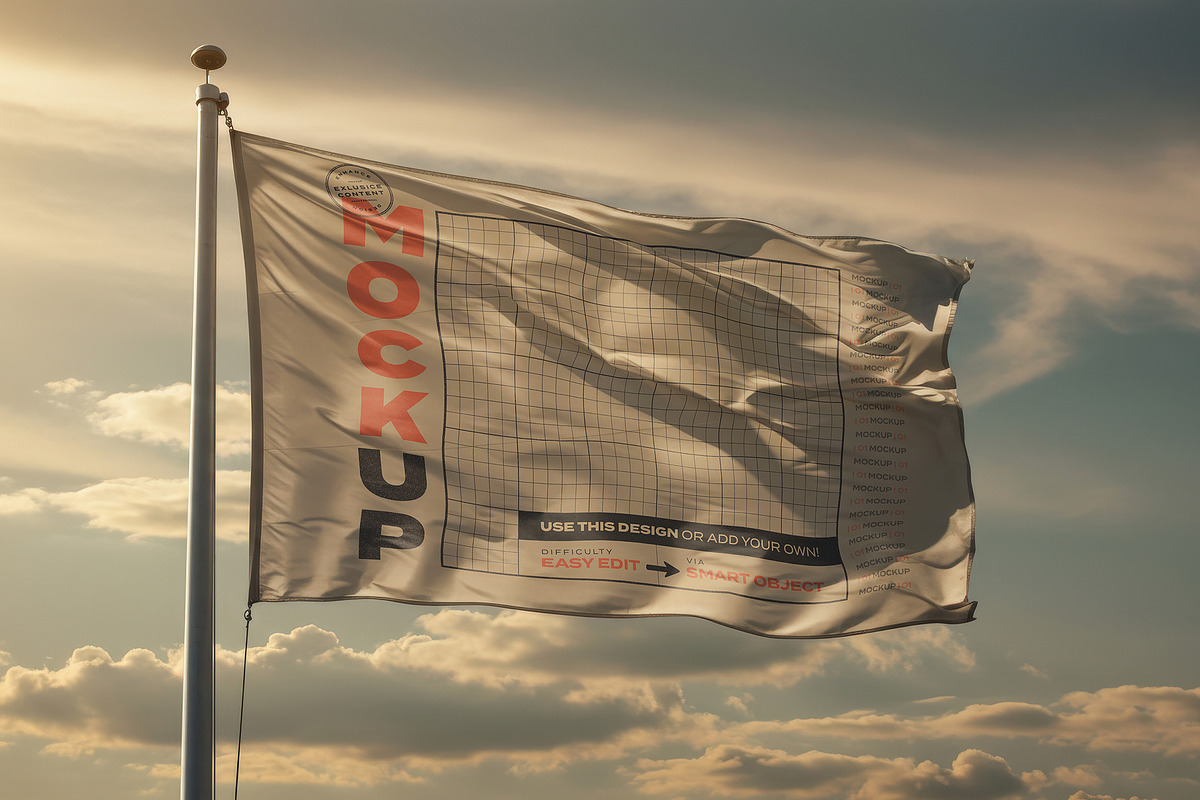 Realistic Waving Flags Mockups, a Product Mockup by Luuqas Design (Photo 4 of 5)