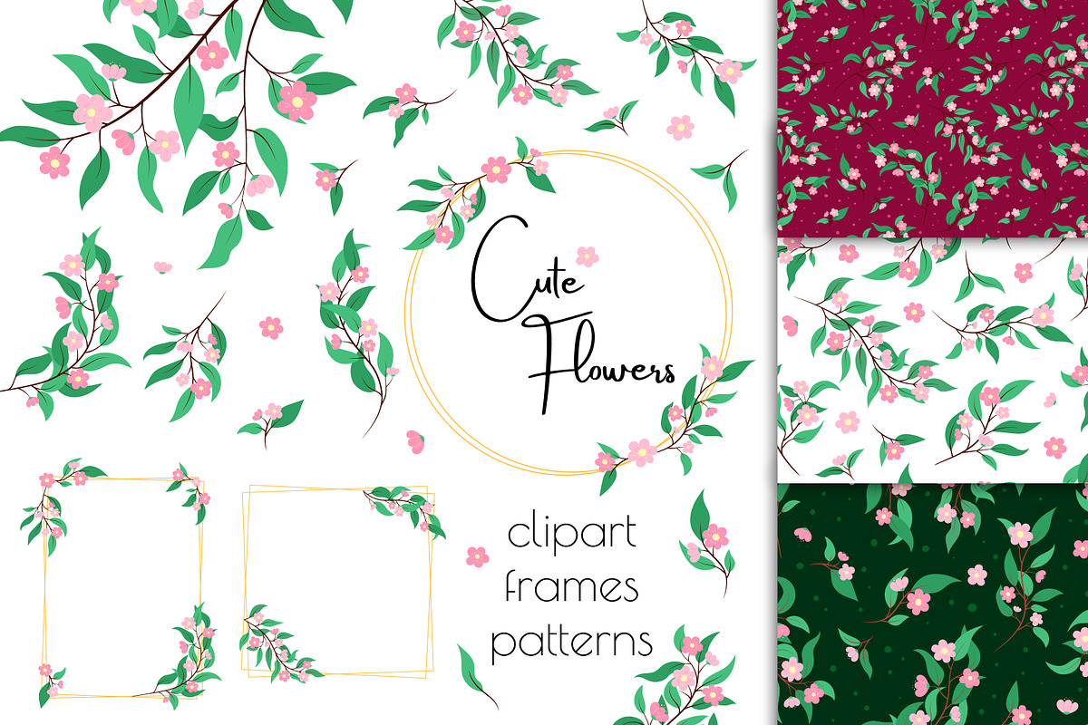 Cute Flowers | Floral Collection EPS, a Decorative Illustration by AnnaViolet_store (Photo 1 of 5)