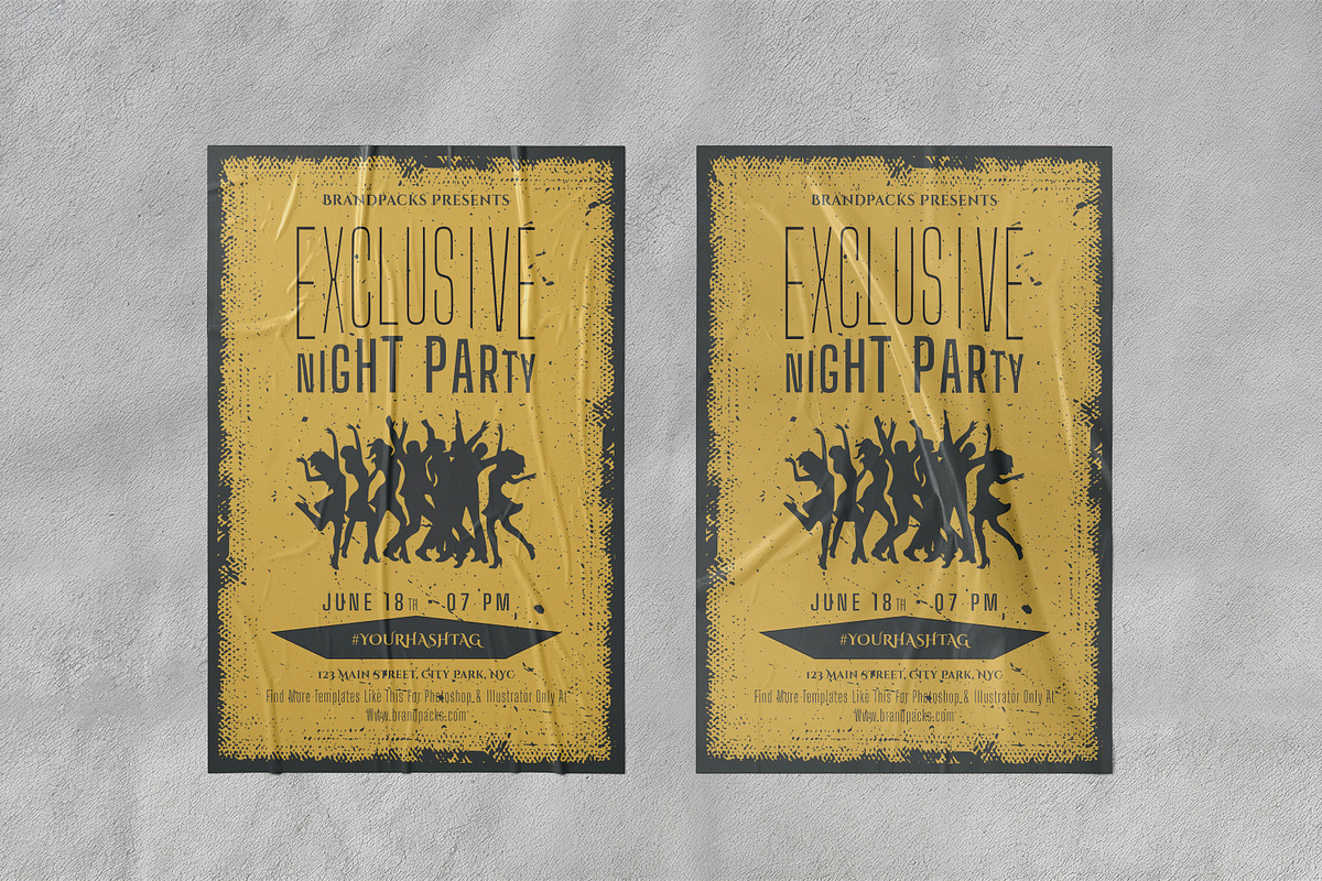 Exclusive Night Party Flyer Template, a Flyer Template by Creatiya Type (Photo 3 of 4)