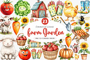 Cute Farm Garden Clipart, an Illustration by SinaCreation (Thumbnail 1 of 5)