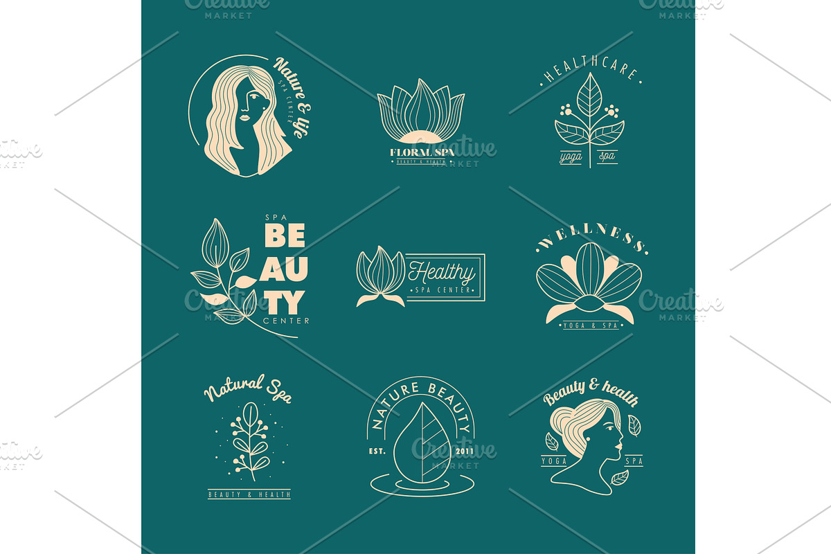 nine spa service brands, an Object Illustration by studiogstock