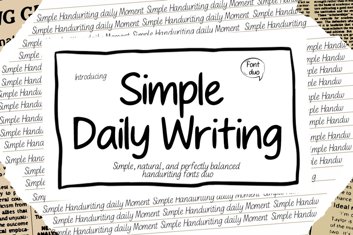 Simple Daily Writing, a Handwritten Font by cocodesign (Photo 1 of 7)