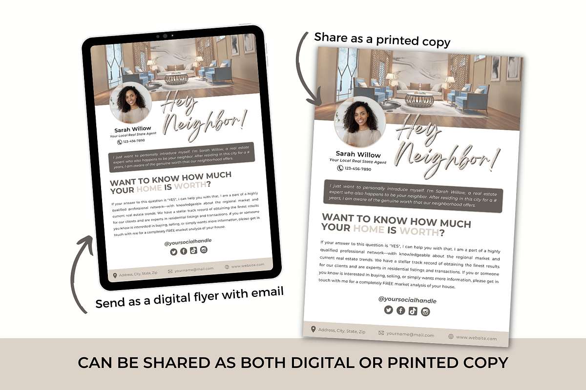 Real Estate Introduction Letter, a Flyer Template by Jennifer Magri Templates (Photo 5 of 9)