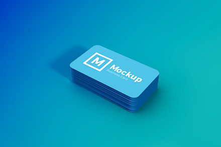 Rounded Business Card Stack Mockup