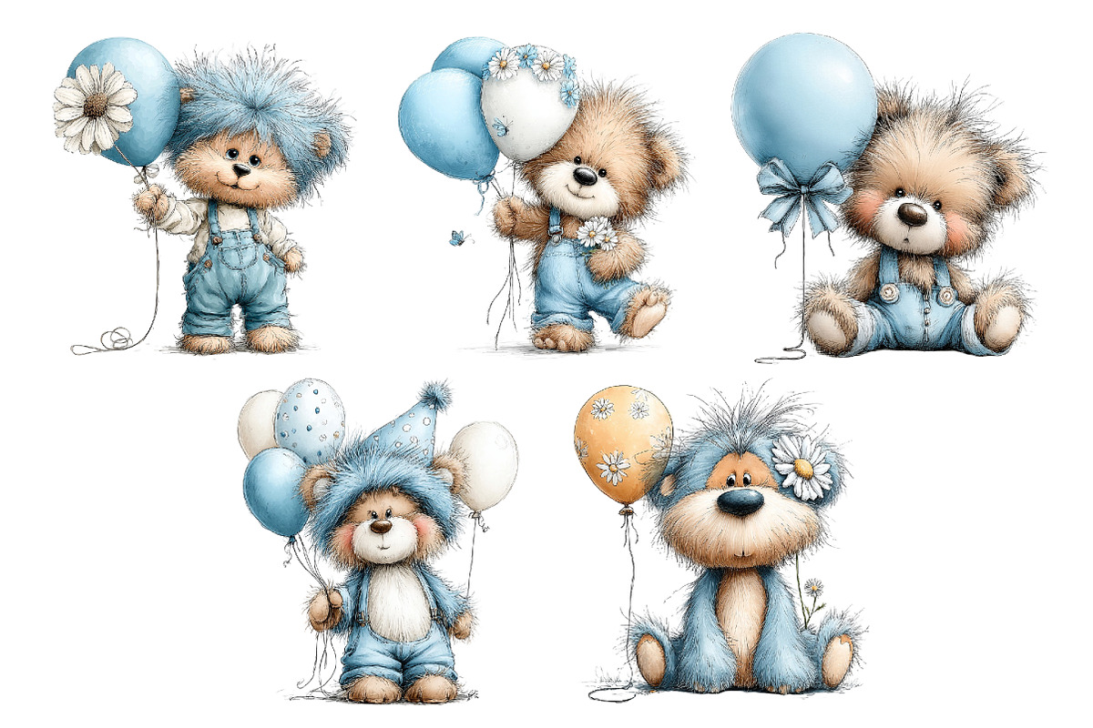 Whimsical Teddy Bear With Balloon, an Animal Illustration by Creative Art (Photo 6 of 6)